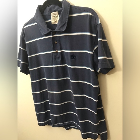 𝅺VINTAGE Timberland Stratham Mens Cotton Striped Classic Fit Polo Shirt Size XL - Picture 5 of 10